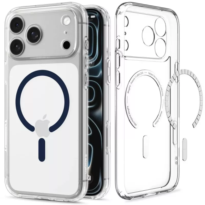 Spigen Ultra Hybrid MagSafe -kotelo iPhone 17 Pro Max / 18 Pro Max - läpinäkyvä/tummansininen