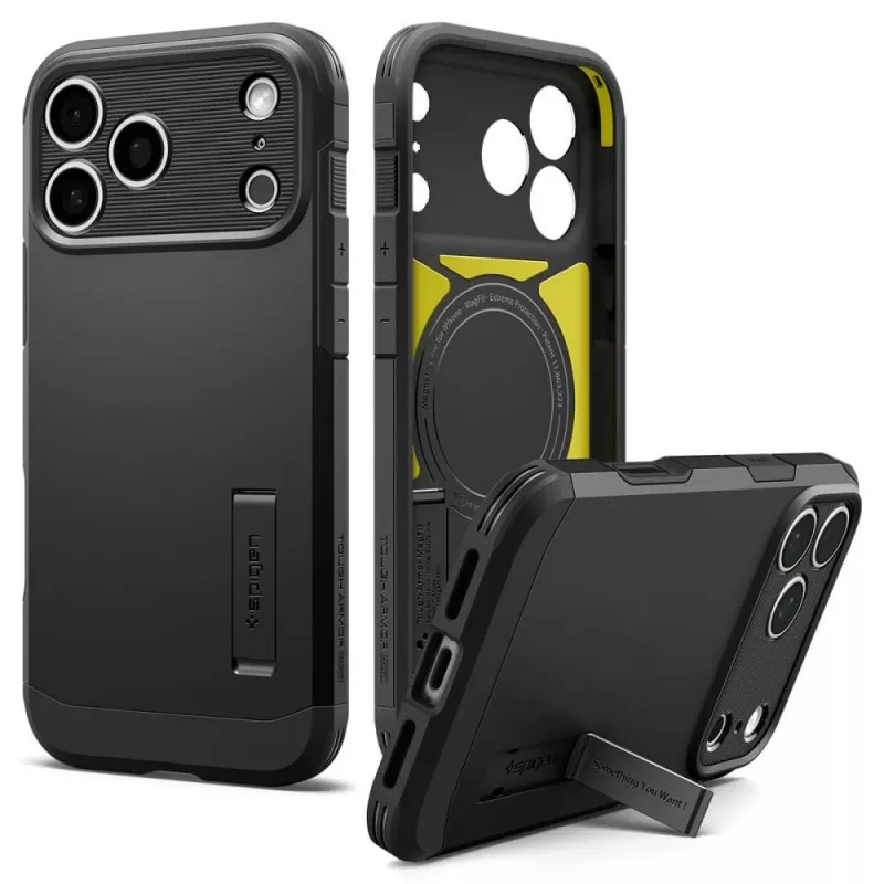 Spigen Tough Armor T MagSafe -kotelo iPhone 17 Pro Max / 18 Pro Max – musta