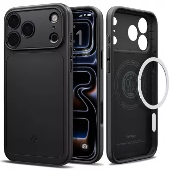 Spigen Thin Fit MagSafe -kotelo iPhone 18 Pro / 17 Pro – musta