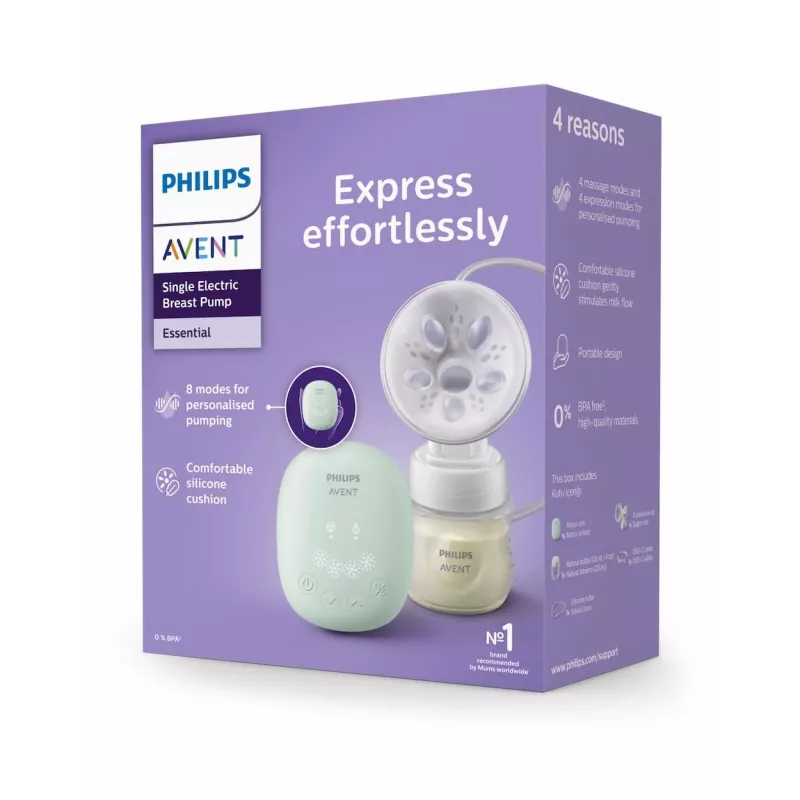 Philips Avent yksittäinen sähköinen rintapumppu 125 ml pullolla