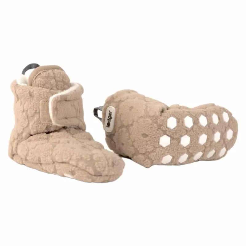 Lodger Slipper Folklore Fleece vauvan kengät, beige, 12-18 kuukautta
