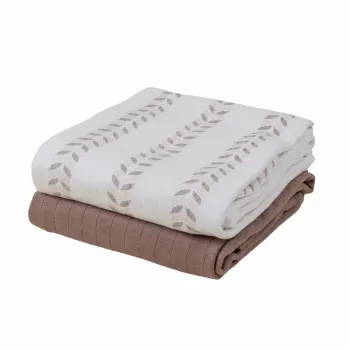 Lodger Swaddler Solid Matcha puuvillamusseliinikapalointiliina, Birch/Buffalo, 110x110 cm, 2 kpl:n pakkaus