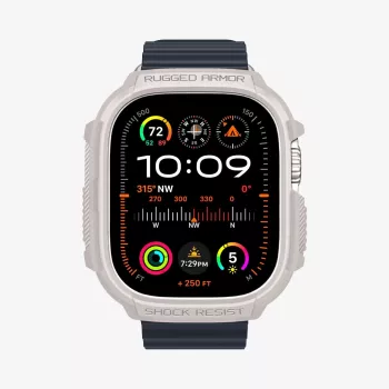 Spigen Rugged Armor -kotelo Apple Watch Ultra 1/2/3:lle (49mm) - Dune Beige