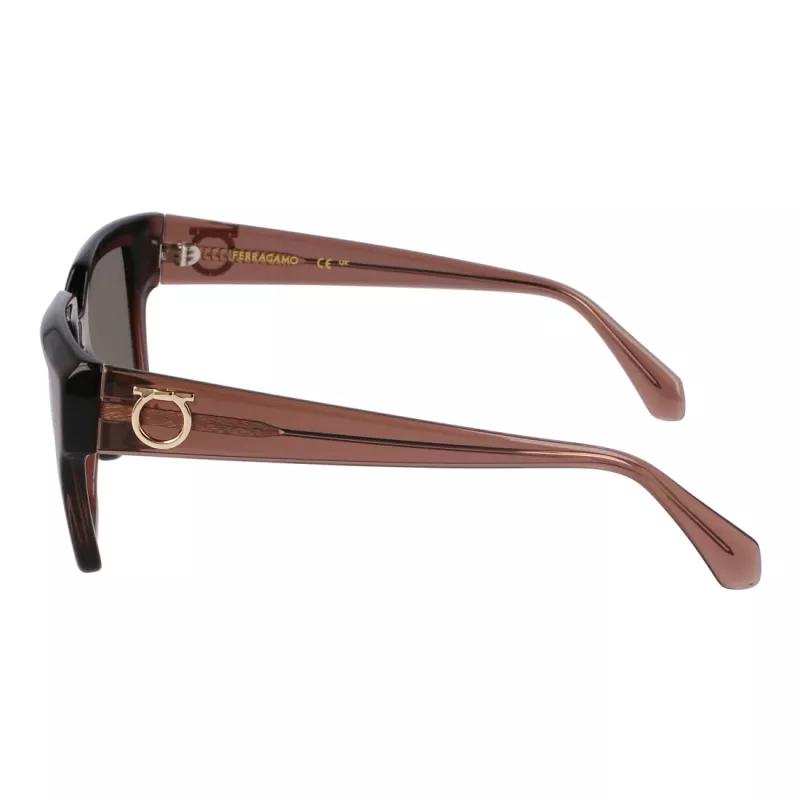 Ferragamo naisten SF2014S-511 kulmikkaat aurinkolasit, Havana-kehykset, Gradient Brown -linssit, 54mm
