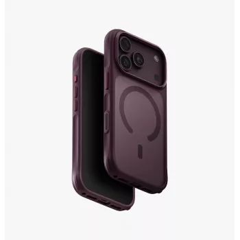 UNIQ Veren MagClick -latauskotelo iPhone 18 Pro / 17 Pro – burgundinpunainen
