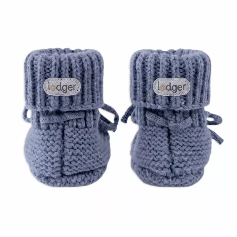 Lodger Slipper Merino Wool vauvan tossut, Storm, 0-6 kuukautta
