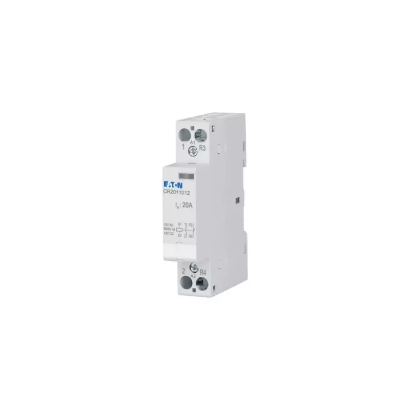 Eaton CR2011012 asennuskontaktori 12V AC/DC 20A 1NO+1NC 2-napainen 193906