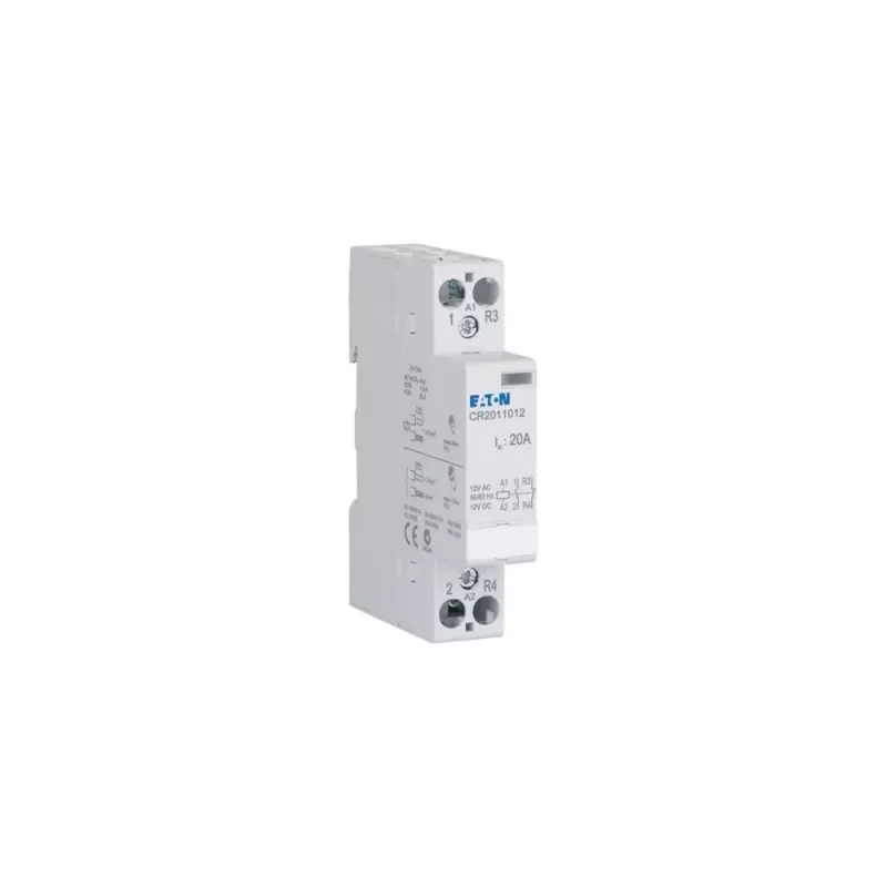 Eaton CR2011012 asennuskontaktori 12V AC/DC 20A 1NO+1NC 2-napainen 193906