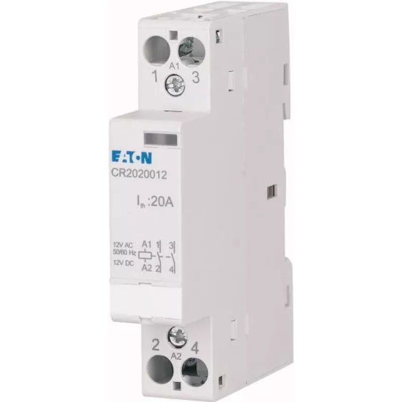 Eaton CR2011012 asennuskontaktori 12V AC/DC 20A 1NO+1NC 2-napainen 193906