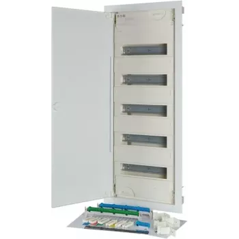 Eaton KLV-60UPP-F uppoasennettava jakokeskus, 5-rivinen, 60 moduuliyksikköä, valkoinen 302410
