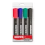 Kores K MARKER pysyvä tussi, kiilakärki, 3-5 mm, eri värejä, 4 kpl:n pakkaus M20945