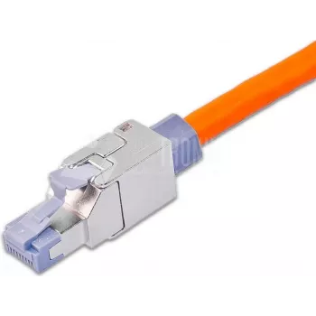 Wirewin WKS FK RJ45 KAT6A kenttäasennettava RJ45-liitin, Cat6A, suojattu, työkaluton, sinkkipainevalu, kultakontaktit, 22-24 AWG, 6-9mm kaapeli