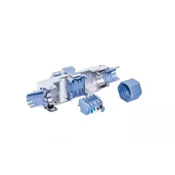 Wirewin WKS FK RJ45 KAT6A kenttäasennettava RJ45-liitin, Cat6A, suojattu, työkaluton, sinkkipainevalu, kultakontaktit, 22-24 AWG, 6-9mm kaapeli