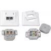 Wirewin DD-TRIO-K5E UP2 WS Cat5e suojattu uppoasennettava datapistorasia, 2x RJ45, LSA, puhtaanvalkoinen