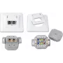 Wirewin DD-TRIO-K5E UP2 WS Cat5e suojattu uppoasennettava datapistorasia, 2x RJ45, LSA, puhtaanvalkoinen
