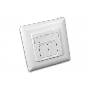Wirewin DD-TRIO-K5E UP2 WS Cat5e suojattu uppoasennettava datapistorasia, 2x RJ45, LSA, puhtaanvalkoinen