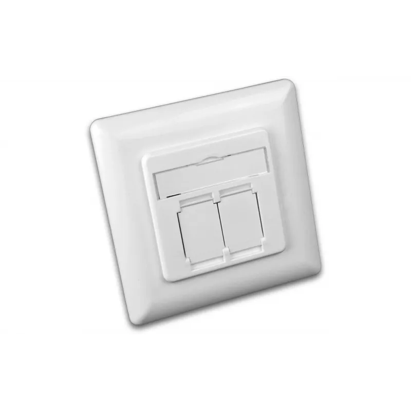 Wirewin DD-TRIO-K5E UP2 WS Cat5e suojattu uppoasennettava datapistorasia, 2x RJ45, LSA, puhtaanvalkoinen