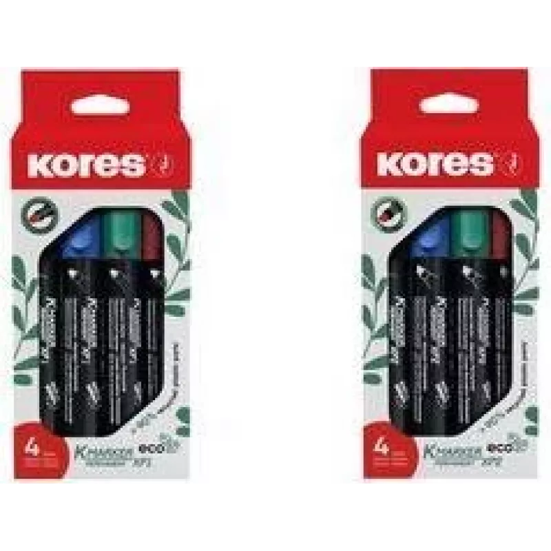 Kores ECO XP1 pysyvä tussi, pyöreä kärki, 3 mm, eri värejä, 4 kpl:n pakkaus M20764