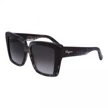 Ferragamo naisten SF1060S-21 perhonen aurinkolasit, havanna/ruskea gradient, 55 mm