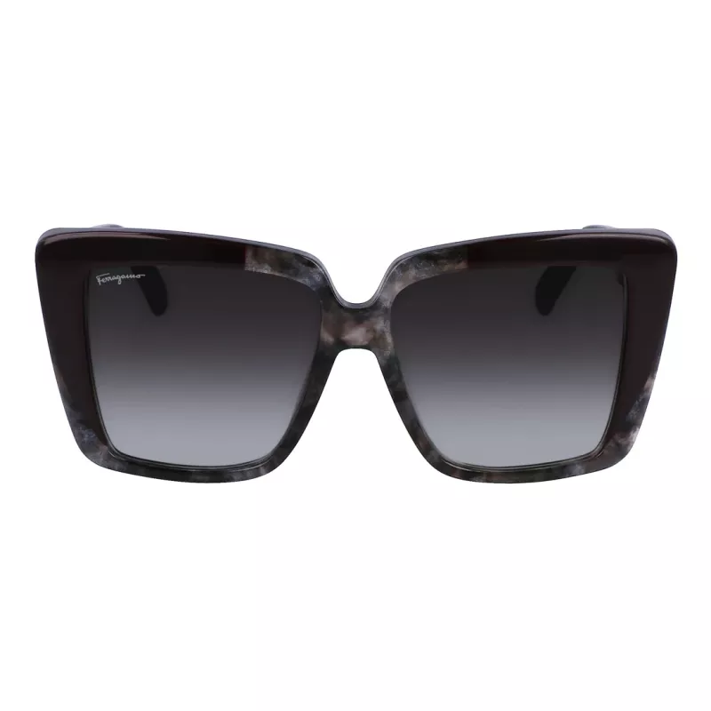 Ferragamo naisten SF1060S-21 perhonen aurinkolasit, havanna/ruskea gradient, 55 mm