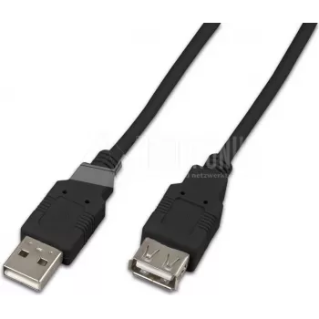 Wirewin USB A-A MF 0.5 SW USB 2.0 -jatkokaapeli, 0,5 m, musta