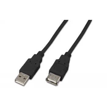 Wirewin USB A-A MF 0.5 SW USB 2.0 -jatkokaapeli, 0,5 m, musta