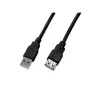 Wirewin USB A-A MF 0.5 SW USB 2.0 -jatkokaapeli, 0,5 m, musta