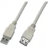 Wirewin USB A-A MF 2.0 GR USB 2.0 -jatkokaapeli, 2 m, harmaa