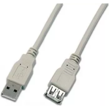 Wirewin USB A-A MF 2.0 GR USB 2.0 -jatkokaapeli, 2 m, harmaa