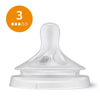 Philips Avent Natural Response tuttipullon silikonituttisarja (3 kpl:n pakkaus, Flow 3, 1+ kuukautta)