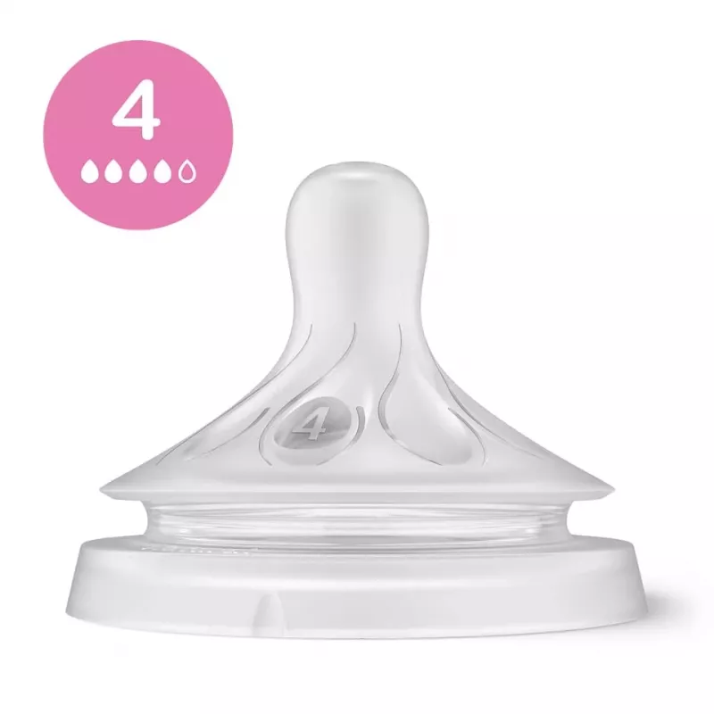 Philips Avent Natural Response tuttipullon silikonituttisarja (3 kpl:n pakkaus, Flow 3, 1+ kuukautta)