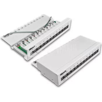 Wirewin 12-porttinen CAT6 pöytäpatch-paneeli, suojattu, LSA+ liitäntä (DVP-TRIO-K6 12)