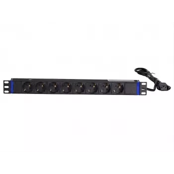 DSIT 19 tuuman 8-kertainen rack-asennettava PDU C14-pistokkeella ja maadoituskoskettimella (DS-8PDU-C14-PE)
