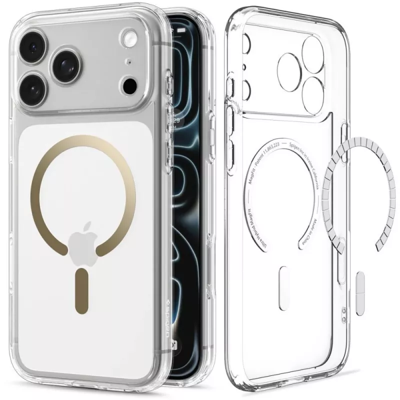 SPIGEN Ultra Hybrid MagSafe kuori iPhone 17 Pro Max / 18 Pro Max - läpinäkyvä/kulta