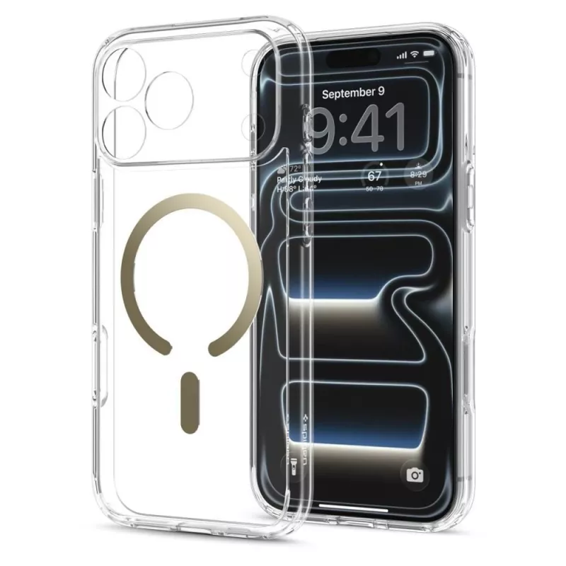 SPIGEN Ultra Hybrid MagSafe kuori iPhone 17 Pro Max / 18 Pro Max - läpinäkyvä/kulta