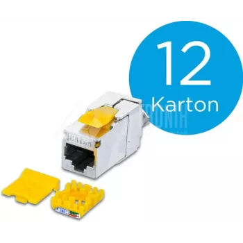 Wirewin WKS JACK KAT6A SLIM 12 CAT6A 10 Gigabit Ethernet suojattu Keystone-moduuli, 12 kpl pakkaus