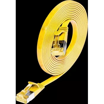 Wirewin Cat6A Slim Ethernet -verkkokaapeli U/FTP litteä keltainen 1 m 10Gbps PKW-STP-SLIM-K6A 1.0 GE