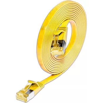 Wirewin Cat6A Slim Ethernet -verkkokaapeli U/FTP litteä keltainen 1 m 10Gbps PKW-STP-SLIM-K6A 1.0 GE
