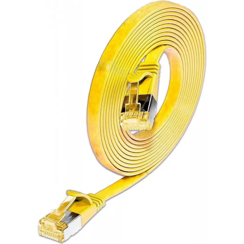 Wirewin Cat6A Slim Ethernet -verkkokaapeli U/FTP litteä keltainen 1 m 10Gbps PKW-STP-SLIM-K6A 1.0 GE