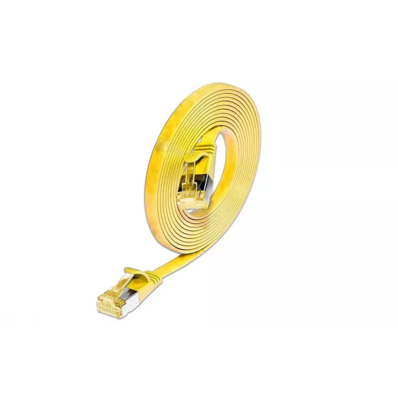Wirewin Cat6A Slim Ethernet -verkkokaapeli U/FTP litteä keltainen 1 m 10Gbps PKW-STP-SLIM-K6A 1.0 GE