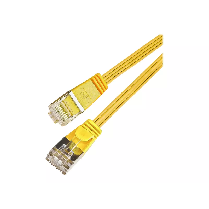 Wirewin Cat.6 SLIM -verkkokaapeli, STP(PIMF), 0,75 m, keltainen (PKW-STP-SLIM-KAT6 0.75 GE)