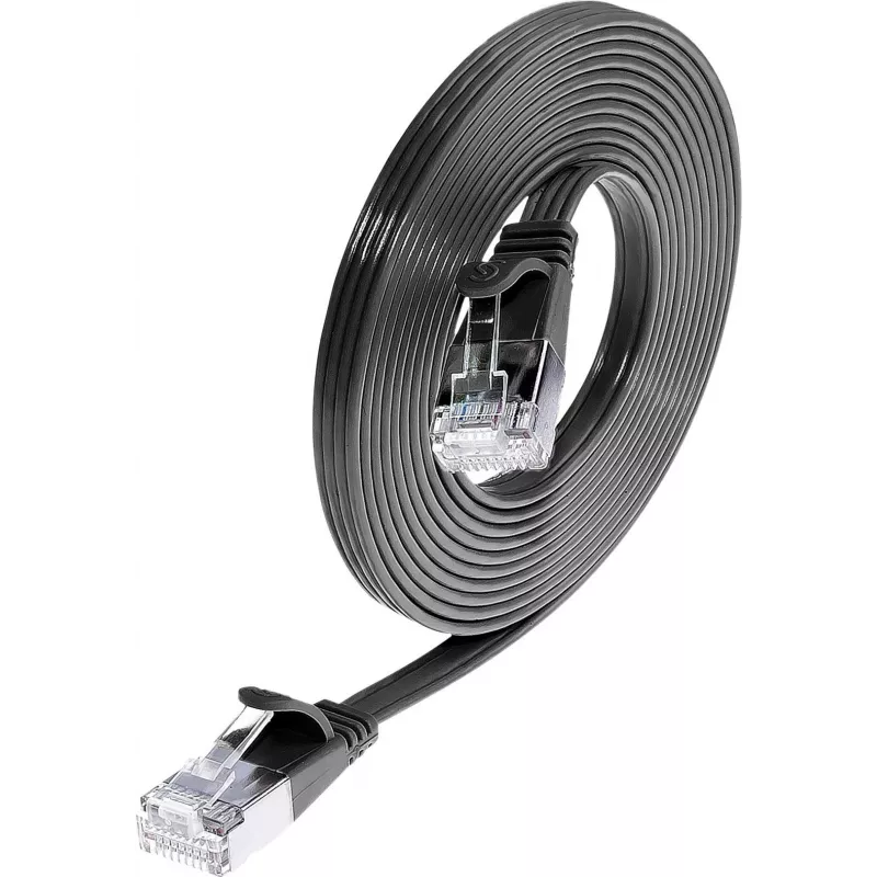Wirewin Triotronik PKW-STP-SLIM-KAT6 1.0 SW Cat6 U/FTP Slim Ethernet-verkkokaapeli, 1 m, musta