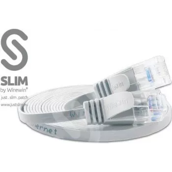 Wirewin Triotronik PKW-SLIM-KAT6 20.0 WS - 20 m valkoinen Cat6 U/UTP Slim Ethernet-patchkaapeli, RJ45-pistoke-pistoke, Gigabit
