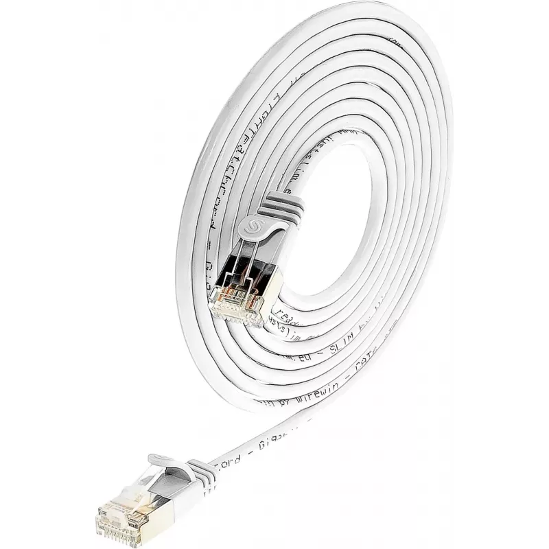 Wirewin SLIM SL6 015 WS - Cat.6 Slim-Light kaapeli, U/FTP, 0,15 m, valkoinen (PKW-LIGHT-STP-K6 0.15 WS)