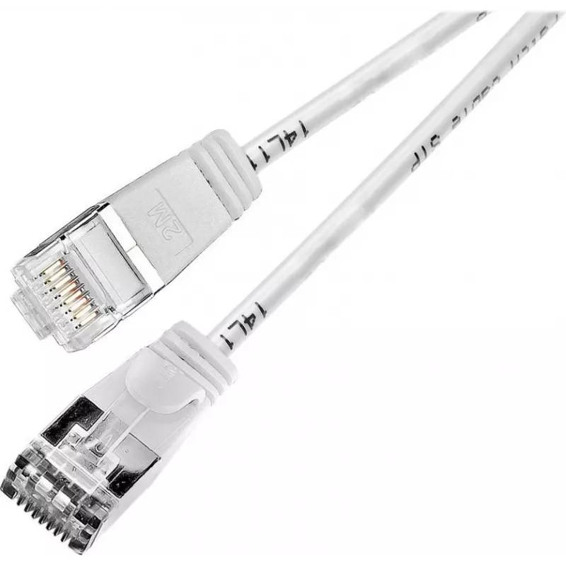 Wirewin SLIM SL6 015 WS - Cat.6 Slim-Light kaapeli, U/FTP, 0,15 m, valkoinen (PKW-LIGHT-STP-K6 0.15 WS)