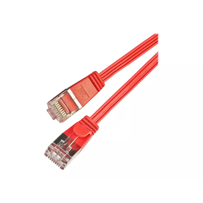 Wirewin SLIM S6 01 RT - Cat.6 SLIM patchkaapeli, STP(PIMF), 0,1 m, punainen PKW-STP-SLIM-KAT6 0.1 RT