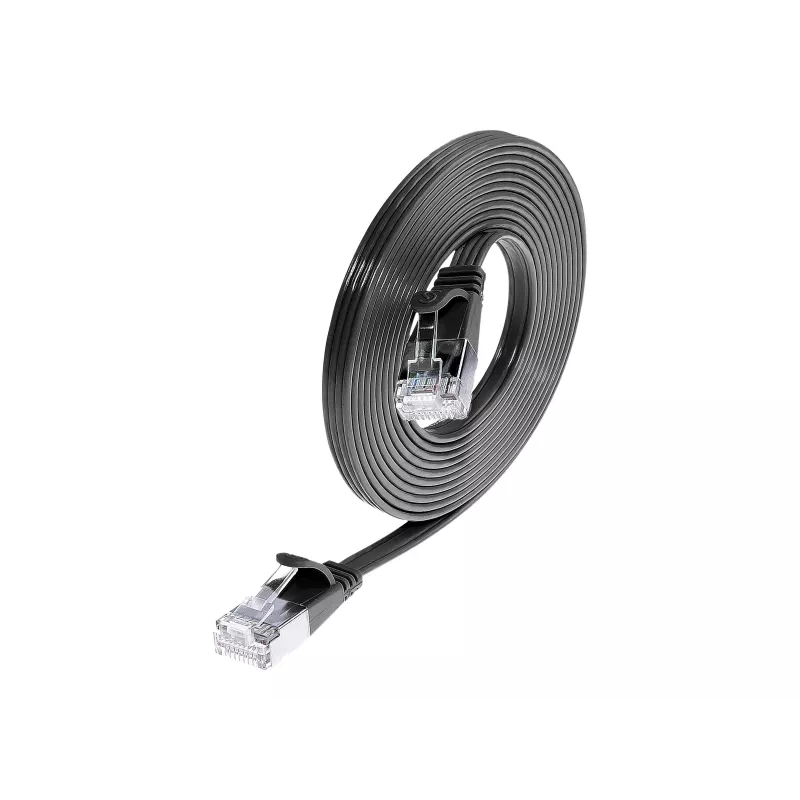 Wirewin SLIM S6 1,5 m Cat.6 Slim -liitäntäkaapeli STP PIMF musta PKW-STP-SLIM-KAT6 1.5 SW