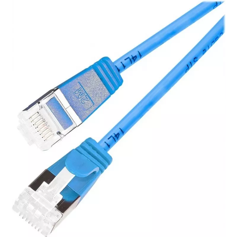 Wirewin Light -liitäntäkaapeli pyöreä U/FTP Cat 6a sininen 0,1 m Slim PKW-LIGHT-STP-K6A 0.1 BL