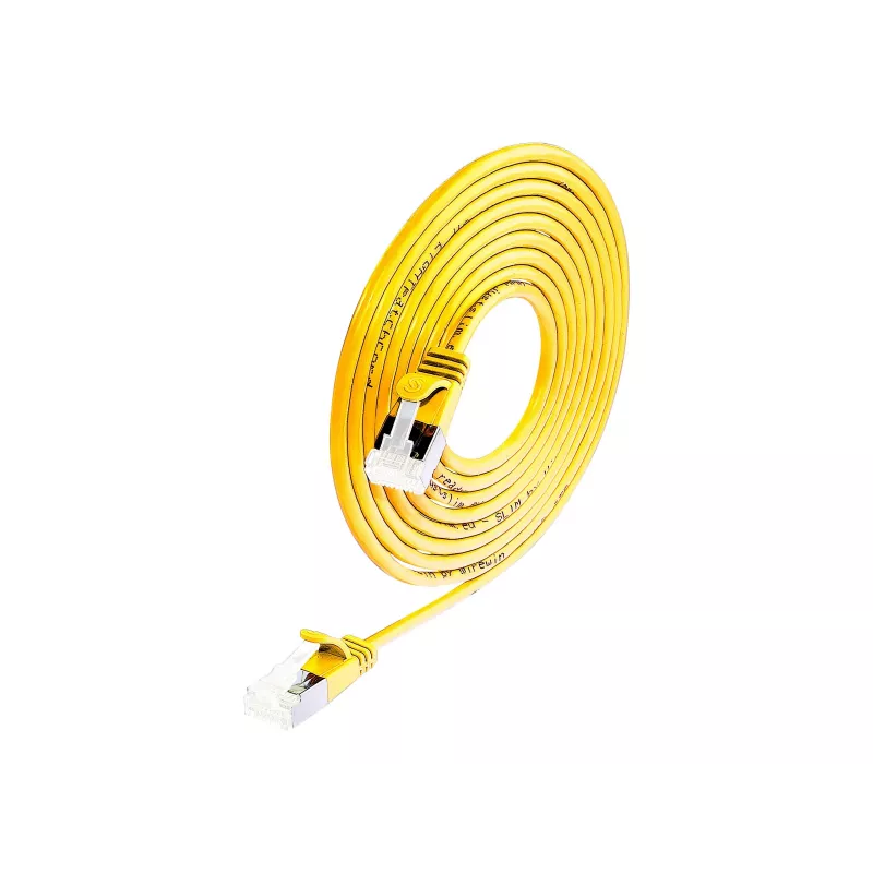 Wirewin Cat 6a U/FTP Slim Ethernet -liitäntäkaapeli, keltainen, 0,5 m PKW-LIGHT-STP-K6A 0.5 GE