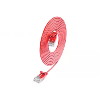 Wirewin SLIM UL6 10 RT - Cat.6 Slim-Light -verkkokaapeli, U/UTP, 10 m, punainen PKW-LIGHT-K6 10.0 RT